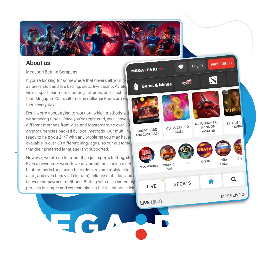 Learn more about Megapari online casino, its games, and sports betting options.