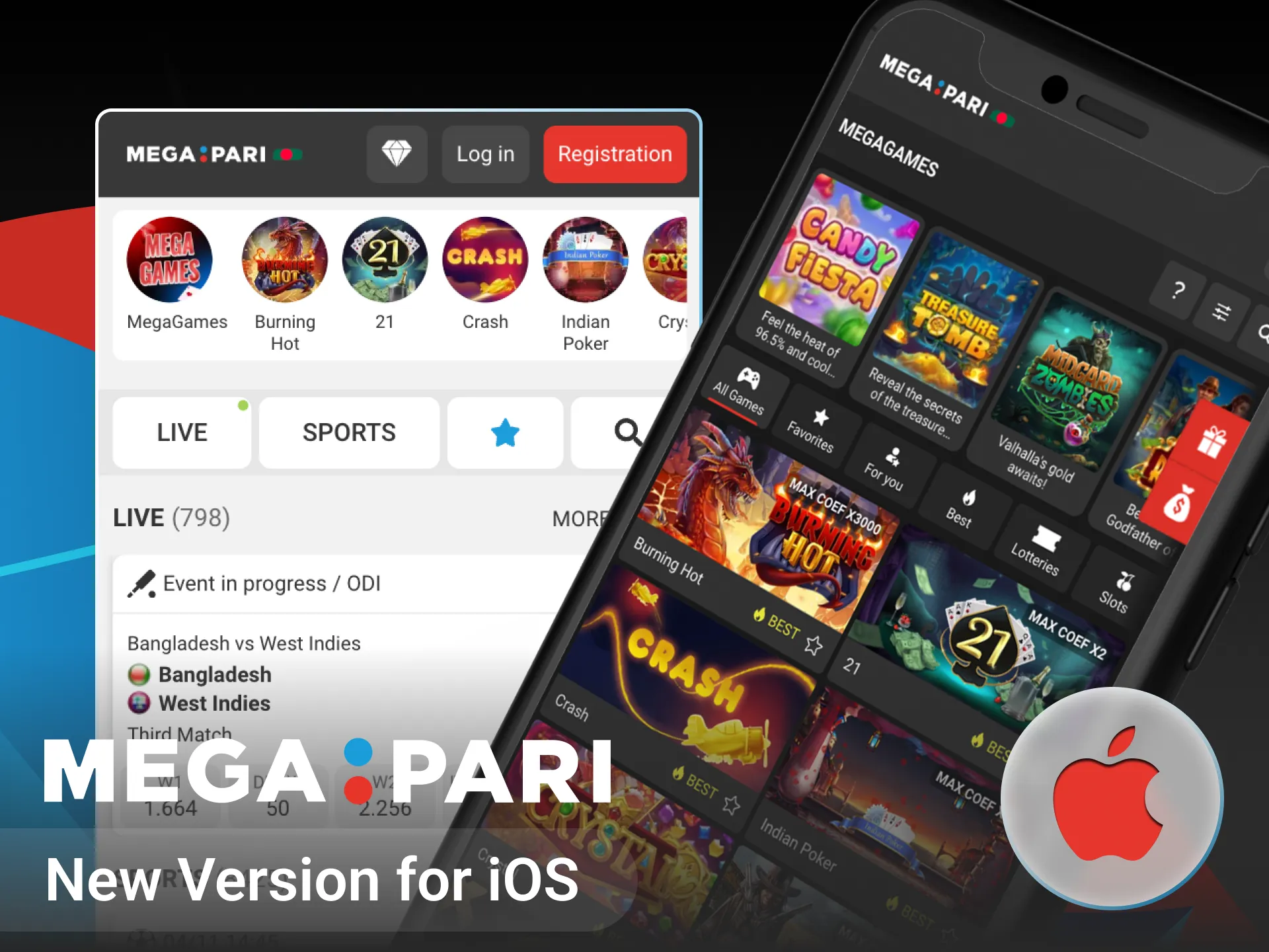 Don't forget to update the Megapari online casino app on your iOS phone.