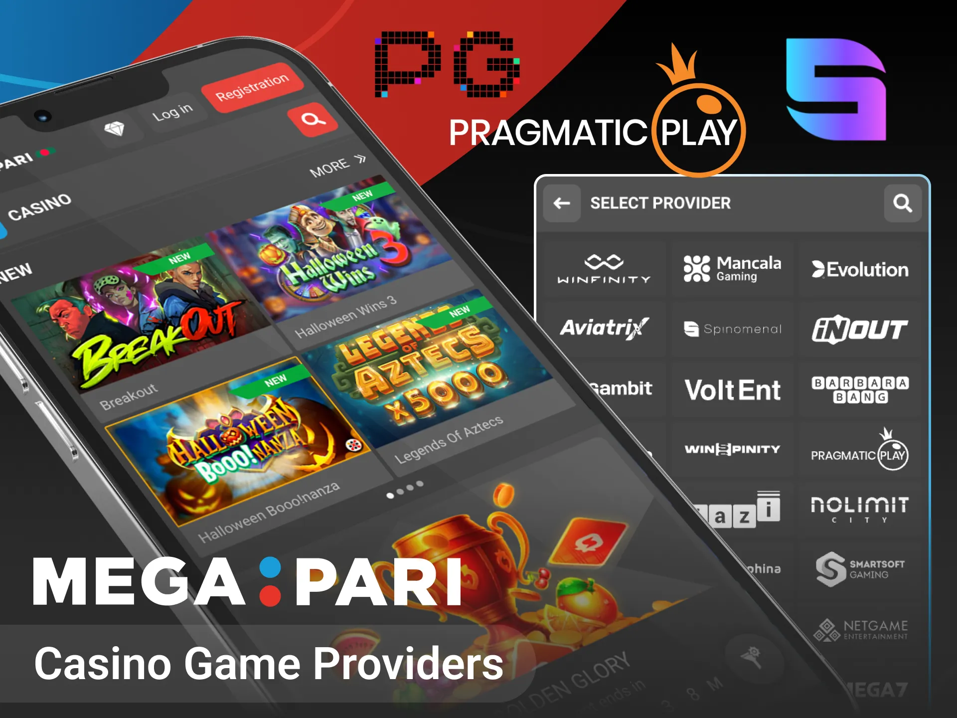 Which providers' games can I find at Megapari online casino.