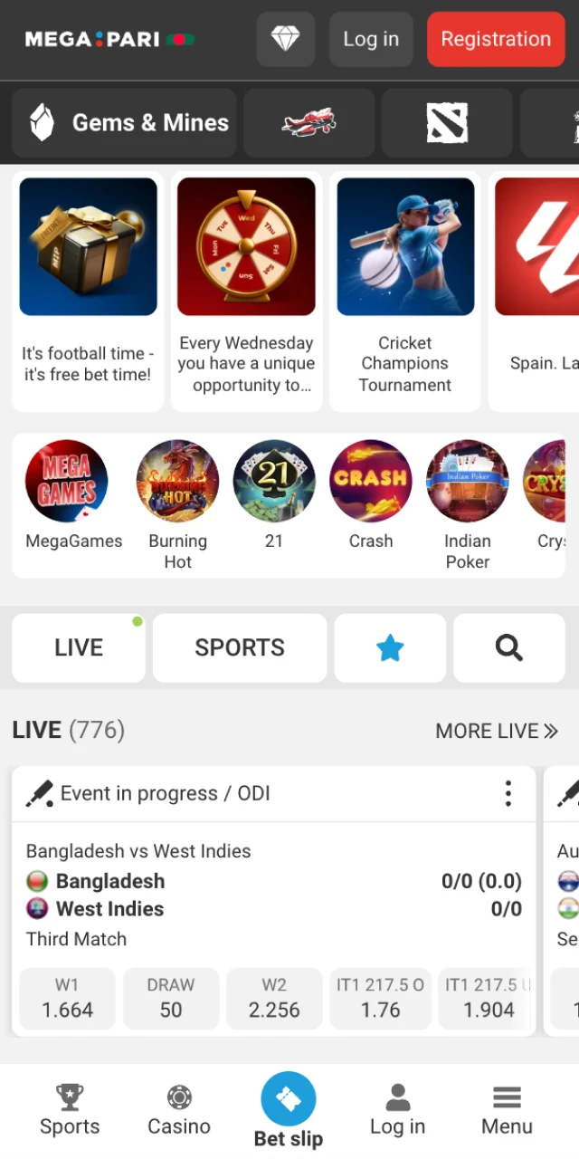 Play Megapari online casino on your iOS phone.