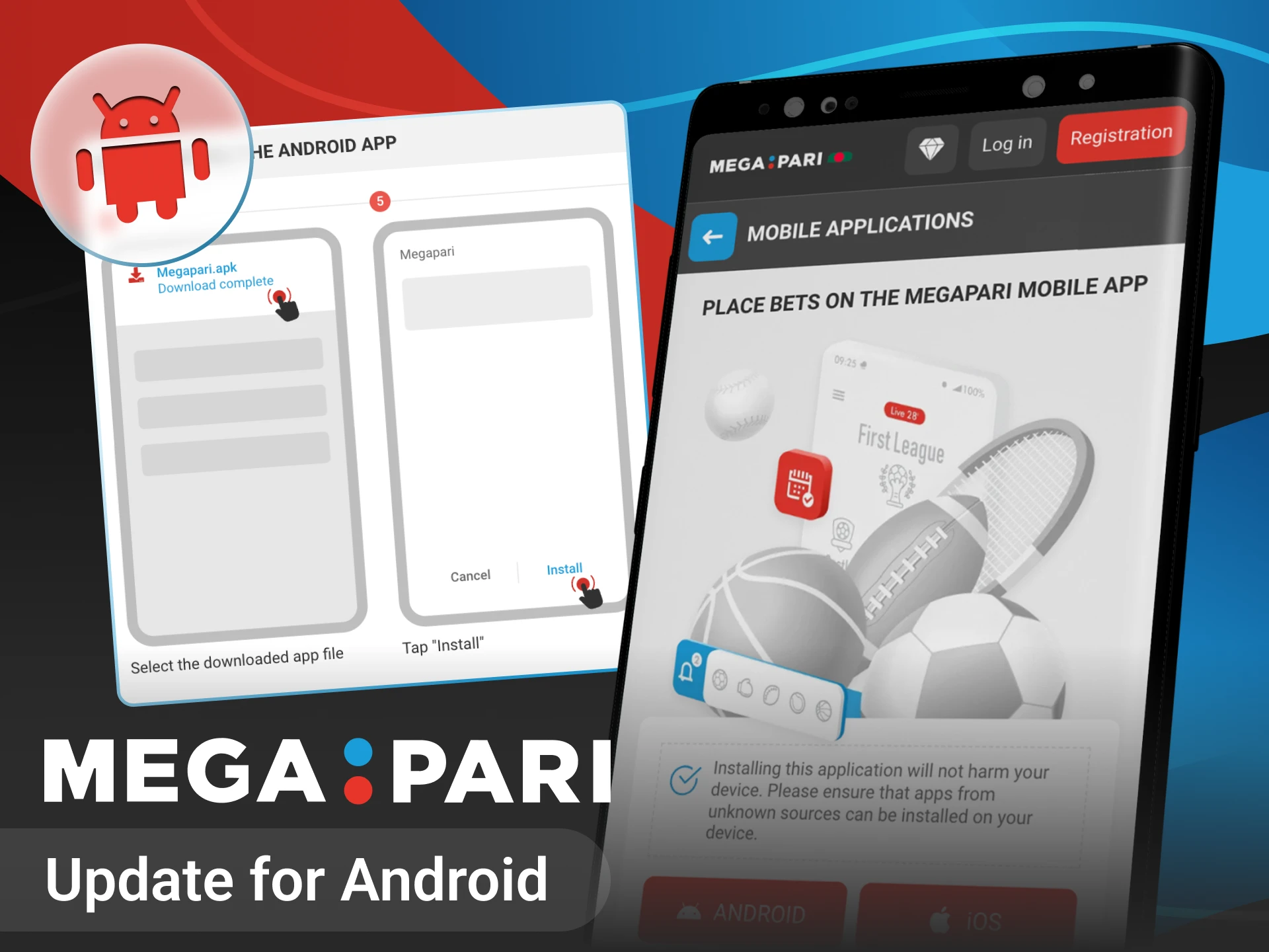 Learn how to update the Megapari online casino app on your Android phone.