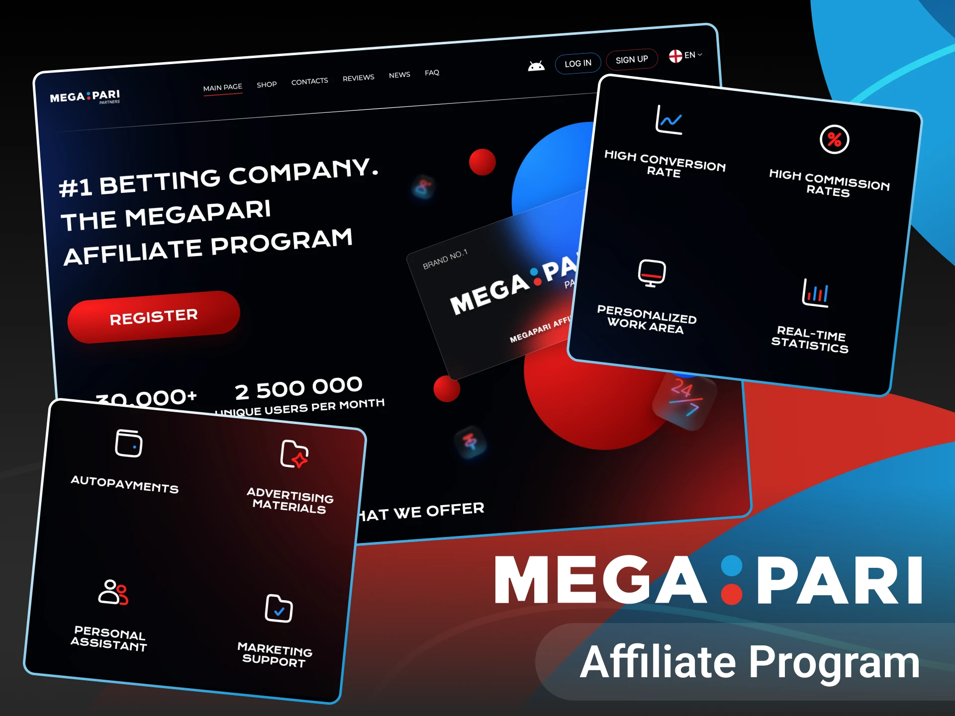 Become a member of the Megapari online casino Affiliate Program and receive your benefits.