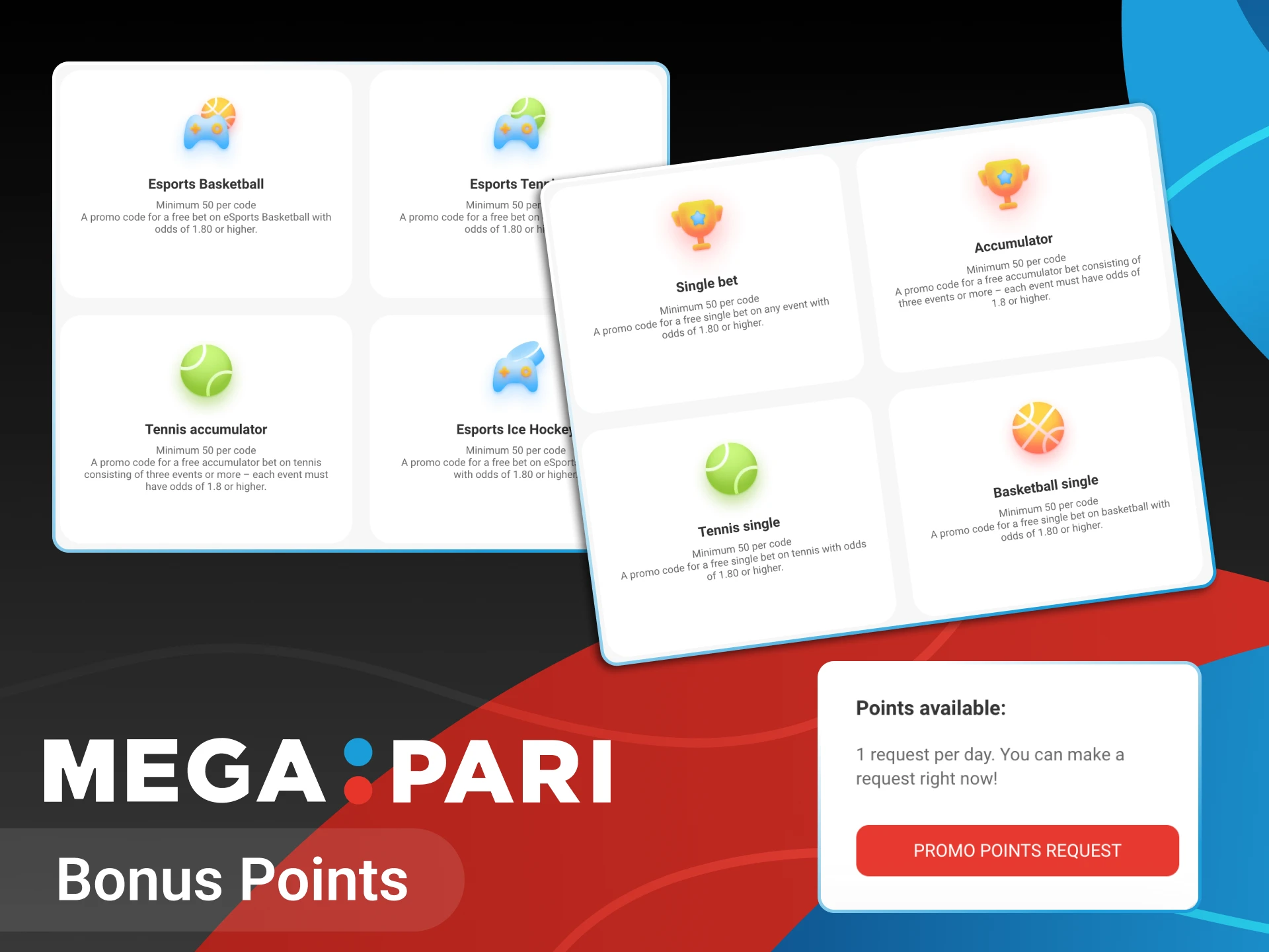 Collect bonus points at Megapari online casino to receive additional bonuses.