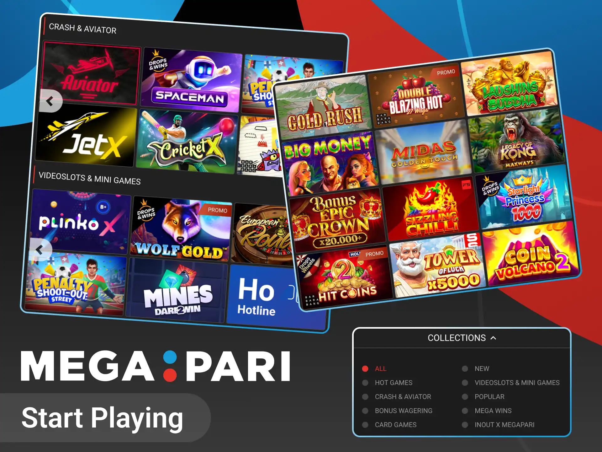 Log in to Megapari online casino and gain access to casino games.