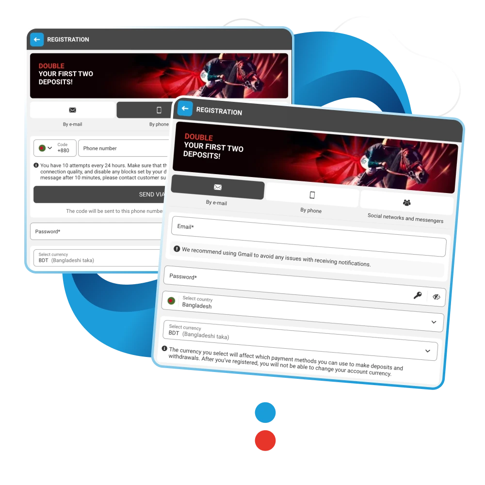 At Megapari online casino, you can choose the registration method that suits you best.