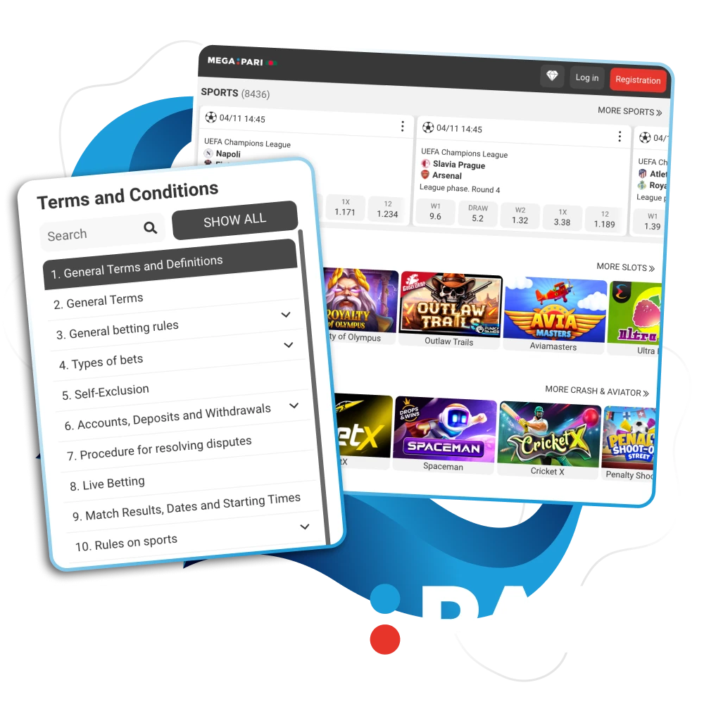 Read the Terms and Conditions of Megapari online casino.